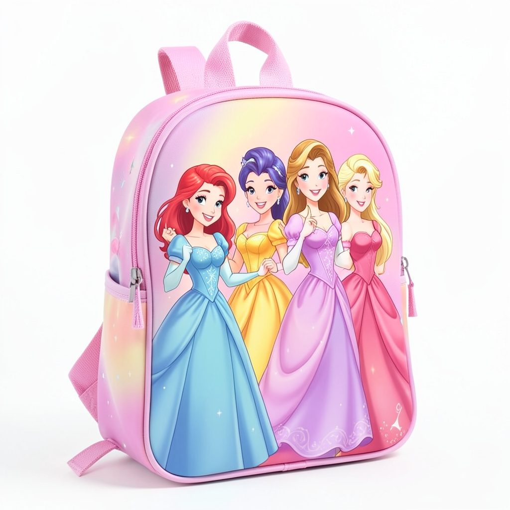 Дитячий рюкзак із зображенням принцес Disney, рожево-фіолетові відтінки