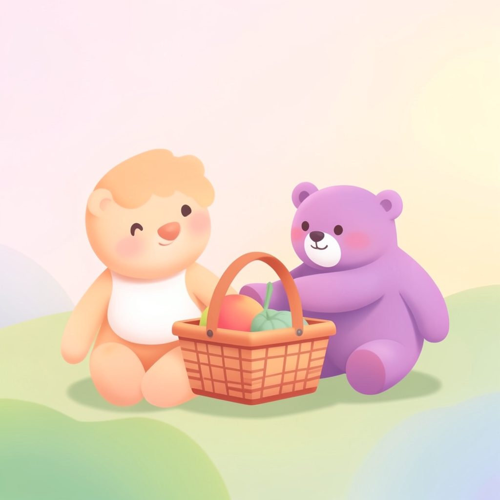 Ігровий набір для пікніка з персонажами мультфільму, яскраві кольори